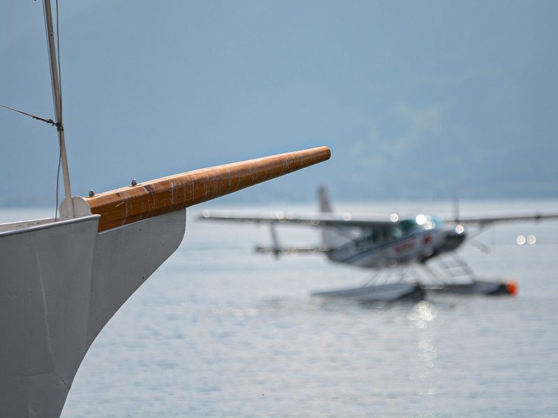 Dampfschiff Gisela und Wasserflugzeug Gmunden