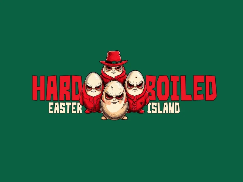 Ostereier im Mafia-Stil mit dem Titel "Hardboiled"