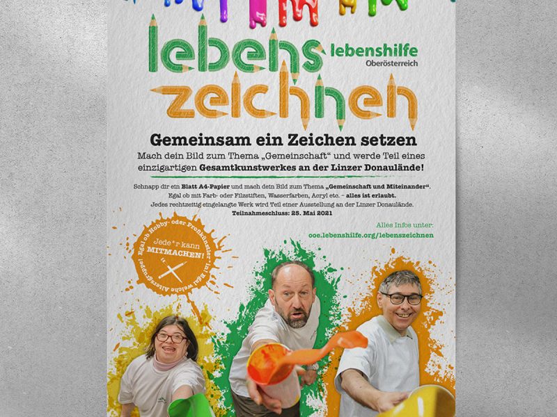 Plakat "Lebenszeichnen" Lebenshilfe Oberösterreich